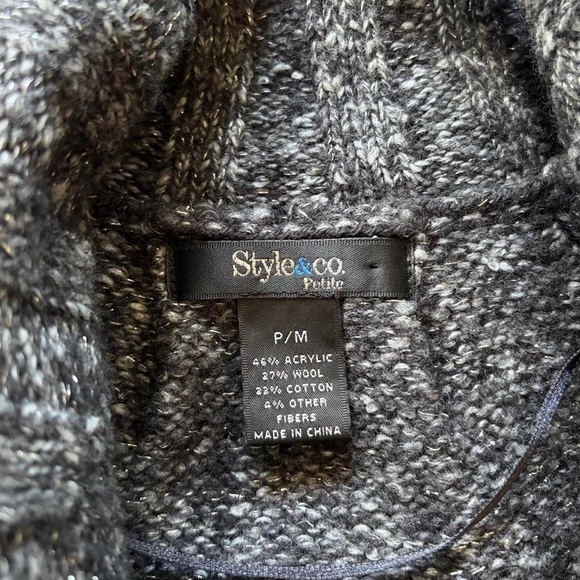 Vintage Y2K wool knit twee lolita babydoll gray sweater grunge coquette winter S - Picture 9 of 11